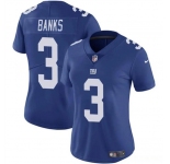Women's New York Giants #3 Deonte Banks Blue Vapor Stitched Jersey