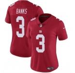 Women's New York Giants #3 Deonte Banks Red Vapor Stitched Jersey