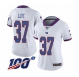 Women's New York Giants #37 Julian Love Limited White Rush Vapor Untouchable 100th Season Football Jersey