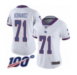 Women's New York Giants #71 Will Hernandez Limited White Rush Vapor Untouchable 100th Season Football Jersey