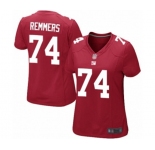 Women's New York Giants #74 Mike Remmers Game Red Alternate Football Jersey