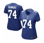 Women's New York Giants #74 Mike Remmers Game Royal Blue Team Color Football Jersey