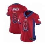 Women's New York Giants #8 Daniel Jones Limited Red Rush Drift Fashion Football Jersey