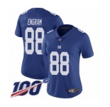 Women's New York Giants #88 Evan Engram Royal Blue Team Color Vapor Untouchable Limited Player 100th Season Football Jersey