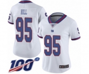 Women's New York Giants #95 B.J. Hill Limited White Rush Vapor Untouchable 100th Season Football Jersey