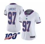 Women's New York Giants #97 Dexter Lawrence Limited White Rush Vapor Untouchable 100th Season Football Jersey