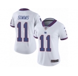 Women's Nike New York Giants #11 Phil Simms Limited White Rush NFL Jersey
