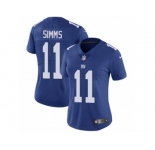 Women's Nike New York Giants #11 Phil Simms Vapor Untouchable Limited Royal Blue Team Color NFL Jersey