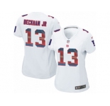Women's Nike New York Giants #13 Odell Beckham Jr Limited White Strobe NFL Jersey
