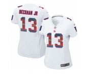Women's Nike New York Giants #13 Odell Beckham Jr Limited White Strobe NFL Jersey