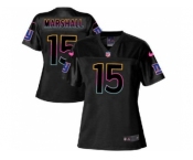 Women's Nike New York Giants #15 Brandon Marshall Black NFL Fashion Game Jersey