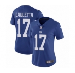 Women's Nike New York Giants #17 Kyle Lauletta Royal Blue Team Color Vapor Untouchable Limited Player NFL Jersey