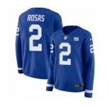 Women's Nike New York Giants #2 Aldrick Rosas Limited Royal Blue Therma Long Sleeve NFL Jersey