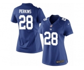 Women's Nike New York Giants #28 Paul Perkins Limited Royal Blue Team Color NFL Jersey