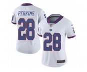 Women's Nike New York Giants #28 Paul Perkins Limited White Rush NFL Jersey
