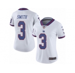 Women's Nike New York Giants #3 Geno Smith Limited White Rush NFL Jersey