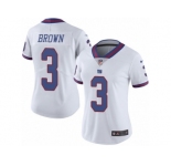 Women's Nike New York Giants #3 Josh Brown Limited White Rush NFL Jersey