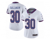 Women's Nike New York Giants #30 Wayne Gallman Limited White Rush NFL Jersey