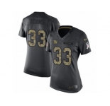 Women's Nike New York Giants #33 Andrew Adams Limited Black 2016 Salute to Service NFL Jersey