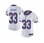Women's Nike New York Giants #33 Andrew Adams Limited White Rush NFL Jersey