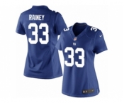 Women's Nike New York Giants #33 Bobby Rainey Limited Royal Blue Team Color NFL Jersey