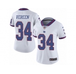 Women's Nike New York Giants #34 Shane Vereen Limited White Rush NFL Jersey