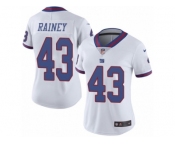Women's Nike New York Giants #43 Bobby Rainey Limited White Rush NFL Jersey