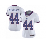 Women's Nike New York Giants #44 Mark Herzlich Limited White Rush NFL Jersey