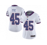 Women's Nike New York Giants #45 Will Tye Limited White Rush NFL Jersey