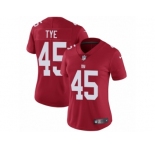 Women's Nike New York Giants #45 Will Tye Vapor Untouchable Limited Red Alternate NFL Jersey