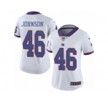 Women's Nike New York Giants #46 Will Johnson Limited White Rush NFL Jersey