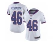 Women's Nike New York Giants #46 Will Johnson Limited White Rush NFL Jersey