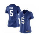 Women's Nike New York Giants #5 Davis Webb Limited Royal Blue Team Color NFL Jersey