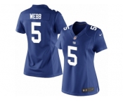 Women's Nike New York Giants #5 Davis Webb Limited Royal Blue Team Color NFL Jersey
