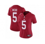 Women's Nike New York Giants #5 Davis Webb Vapor Untouchable Limited Red Alternate NFL Jersey