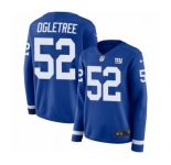 Women's Nike New York Giants #52 Alec Ogletree Limited Royal Blue Therma Long Sleeve NFL Jersey