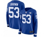 Women's Nike New York Giants #53 Connor Barwin Limited Royal Blue Therma Long Sleeve NFL Jersey