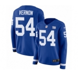 Women's Nike New York Giants #54 Olivier Vernon Limited Royal Blue Therma Long Sleeve NFL Jersey