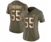 Women's Nike New York Giants #55 Ray-Ray Armstrong Limited Olive Gold 2017 Salute to Service NFL Jersey