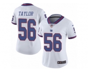 Women's Nike New York Giants #56 Lawrence Taylor Limited White Rush NFL Jersey