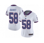 Women's Nike New York Giants #58 Carl Banks Limited White Rush NFL Jersey