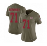Women's Nike New York Giants #71 Will Hernandez Limited Olive 2017 Salute to Service NFL Jersey