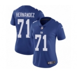 Women's Nike New York Giants #71 Will Hernandez Royal Blue Team Color Vapor Untouchable Elite Player NFL Jersey