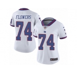 Women's Nike New York Giants #74 Ereck Flowers Limited White Rush NFL Jersey