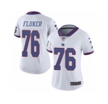 Women's Nike New York Giants #76 D.J. Fluker Limited White Rush NFL Jersey