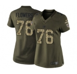 Women's Nike New York Giants #76 Ereck Flowers Limited Green Salute to Service NFL Jersey