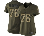 Women's Nike New York Giants #76 Ereck Flowers Limited Green Salute to Service NFL Jersey
