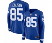 Women's Nike New York Giants #85 Rhett Ellison Limited Royal Blue Therma Long Sleeve NFL Jersey