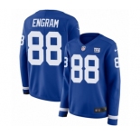Women's Nike New York Giants #88 Evan Engram Limited Royal Blue Therma Long Sleeve NFL Jersey