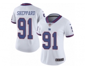 Women's Nike New York Giants #91 Kelvin Sheppard Limited White Rush NFL Jersey